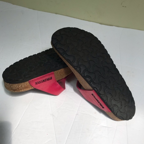 BIRKENSTOCK GIZEH Thong Pink Vegan Leather Sandals Slides Mules Cork Minimalist - Picture 5 of 13